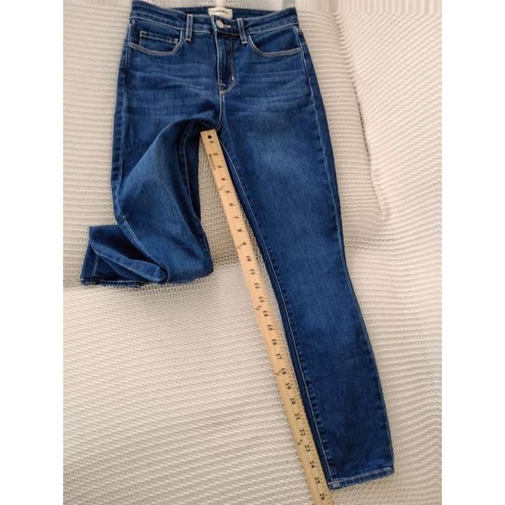 L'AGENCE NWOT Margot High Rise Skinny Jeans Byers Blue 25x26 Stretch Denim $265 - Picture 6 of 10